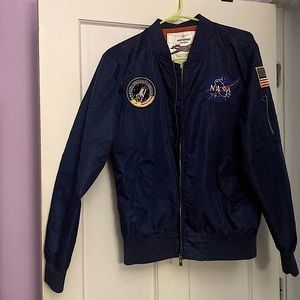 NASA 100th space shuttle mission bomber jacket.